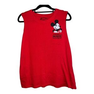 Disney Mickey Mouse Red Sleeveless Graphic Tank Top Women's XL‎ Cute